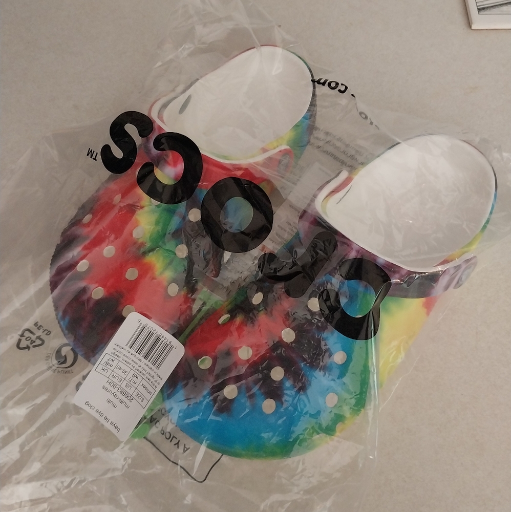Tie dye Crocs